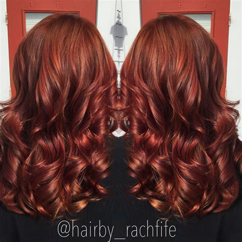 Rich And Bright Red Copper Hair Color With Golden Reflects Custom