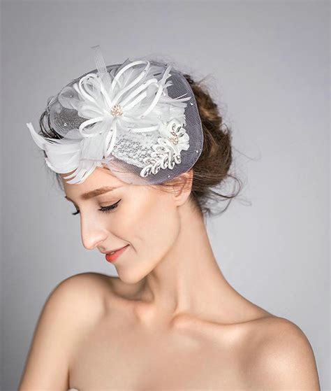 buy wholesale european crystal gauze bridal feather fascinator hair accessories wedding dress