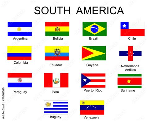 List Of All Flags Of South America Countries Vector De Stock Adobe Stock