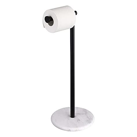 Kes Black Toilet Paper Holder Stand Freestanding Toilet Paper Stand For