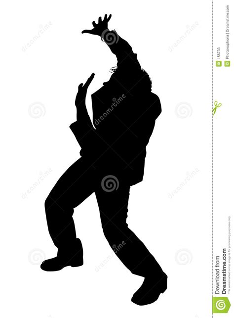 Silhouette Cowering Business Man With Clipping Path Stock Photos