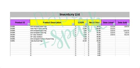 Inventory Tracking Template 6 Free Word Excel Pdf Documents Download