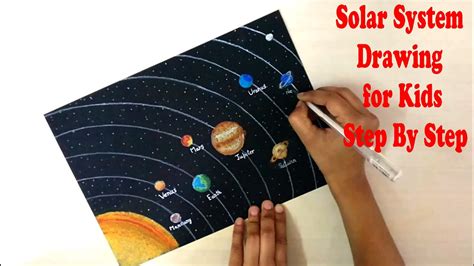 How To Draw Solar System For Kids Step By Step Youtube