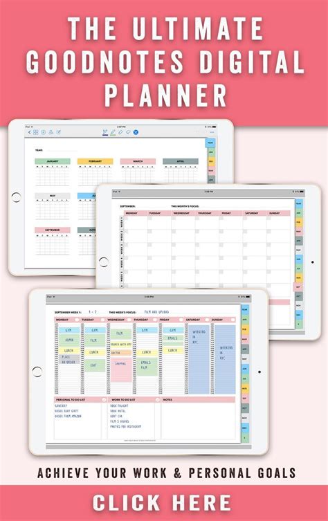 Digital Planner Weekly Planner Digital Notebook Goodnotes Template