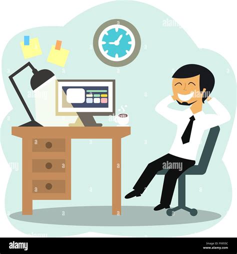Happy Office Worker Stock Vector Image And Art Alamy