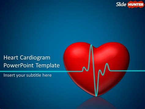 Free Animated PowerPoint Template With Heart Cardiogram Animation