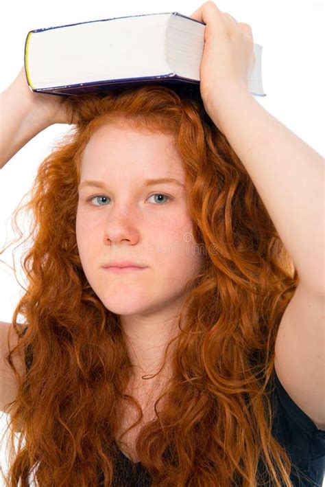 Red Haired Girl With Book Stock Photo Image Of Creation 41622672