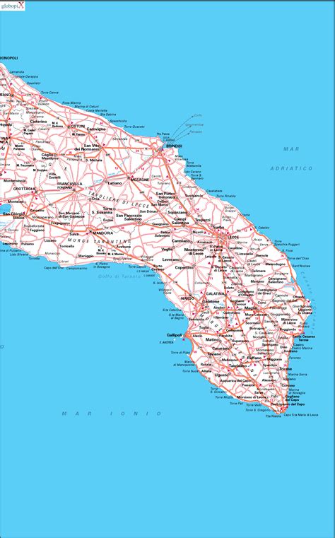 Cartina Stradale Puglia Brindisi Mappa Puglia Brindisi Stradario