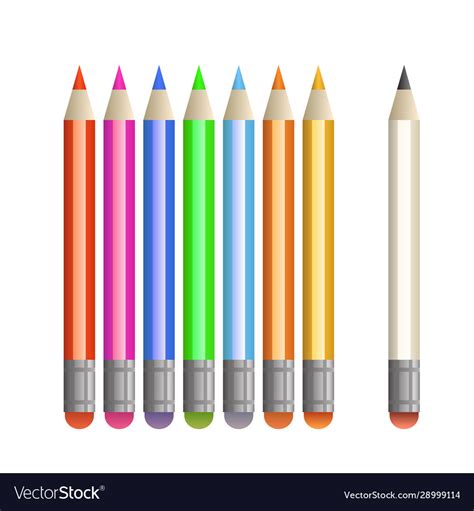 Set Colored Pencils Icon Design Royalty Free Vector Image