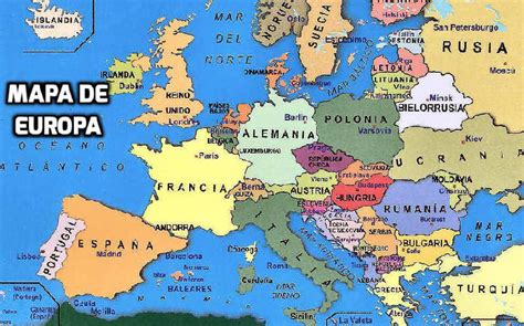 Mapa de Europa en Español con Países y Capitales Mapa de europa