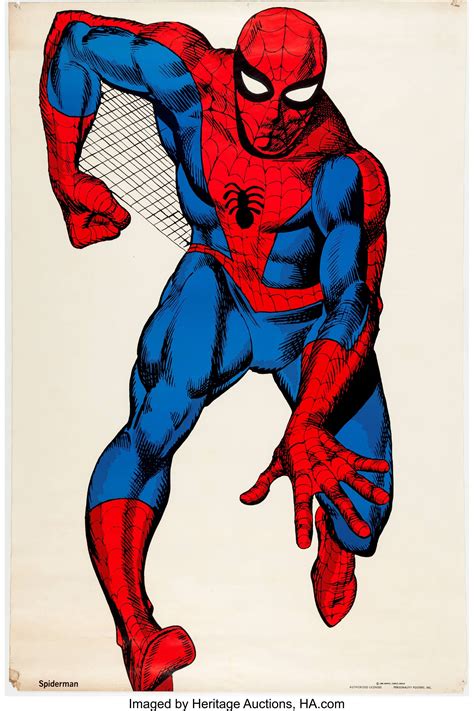 Original Vintage Spider Man Poster Marvel 1966 Memorabilia Lot