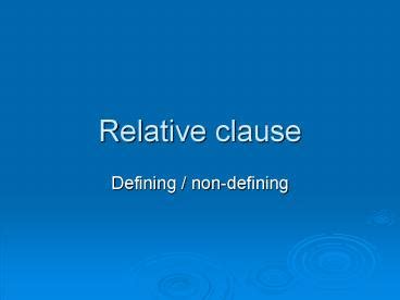 PPT Relative Clause PowerPoint Presentation Free To Download Id Bb ZDdjM