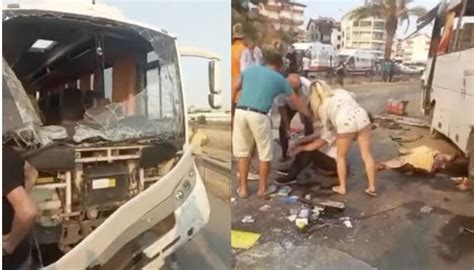 Antalyada tur otobüsü kazası 3 ölü 5i ağır 16 yaralı Turizm Güncel