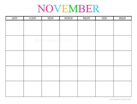 Free Printable Blank Monthly Calendars 2017 2018 2019 2020 What
