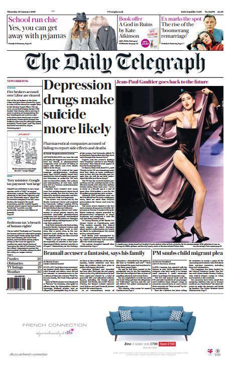 Sky News On Twitter Telegraph Front Page Depression Drugs Make