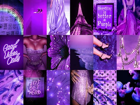 110 Pcs Euphoria Aesthetic Photo Collage Kit Boujee Purple Etsy