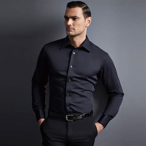 China Casual Slim Fit Formal Shirt Mens Office Black Shirt Photos