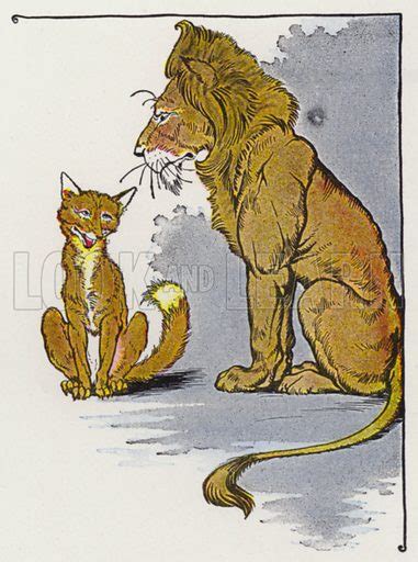 Aesops Fables The Fox And The Lion Stock Image Look And Learn