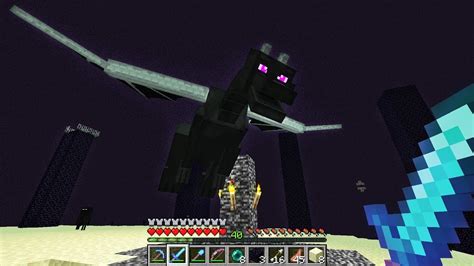 I Beat The Ender Dragon In Minecraft The End Youtube