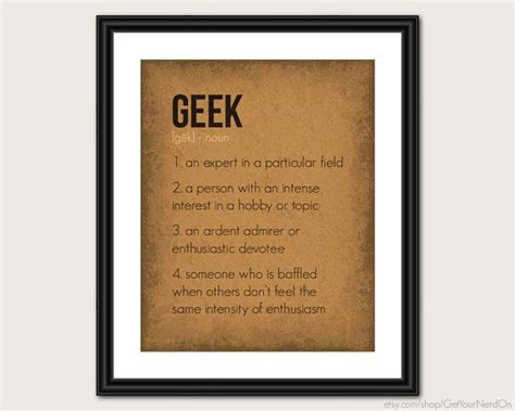 Geek Definition Poster Wall Art Print Available As