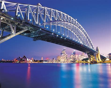 Hd Wallpaper Skylines Night Bridges Harbour Sydney Australia 1280x1024