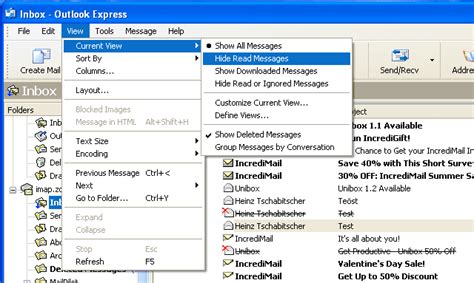 Outlook Inbox Shows Unread Messages