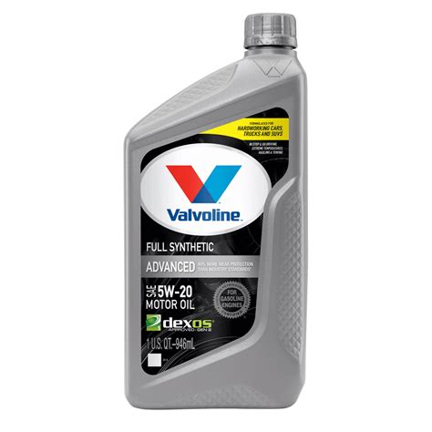 Valvoline Advanced Full Synthetic Sae 5w 20 Motor Oil 1 Qt Walmart