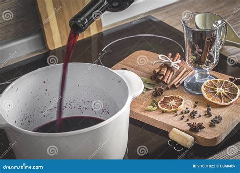 The Process Of Making Mulled Wine Stock Photo Image Of Cardamom