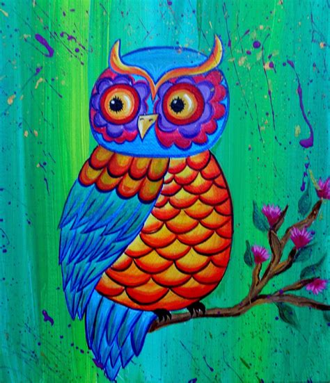 Cute Owl Etsy In 2021 Owl Painting Owl Pictures Painting
