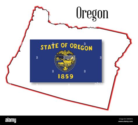 Oregon State Map And Flag Stock Vector Image And Art Alamy