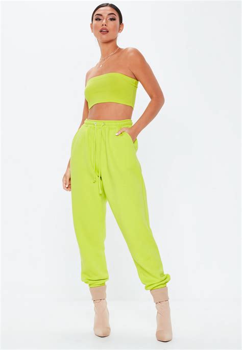 Petite Lime Green Basic Bandeau Top Missguided