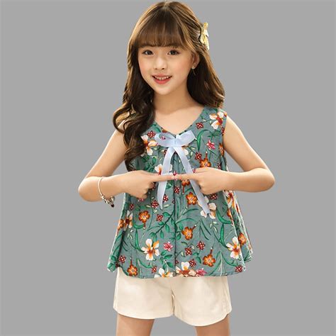 Clothes Set For Girls Summer Kids Clothes Suit Floral Girl Clothing