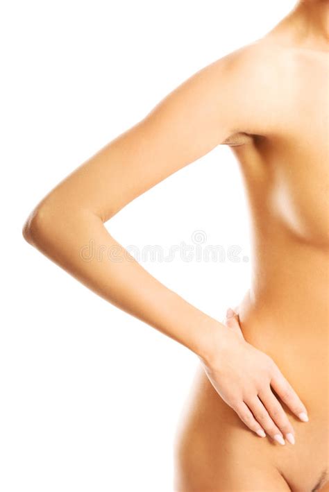 Mulher Magro Do Nude Que Toca Em Seu Quadril Imagem De Stock Imagem