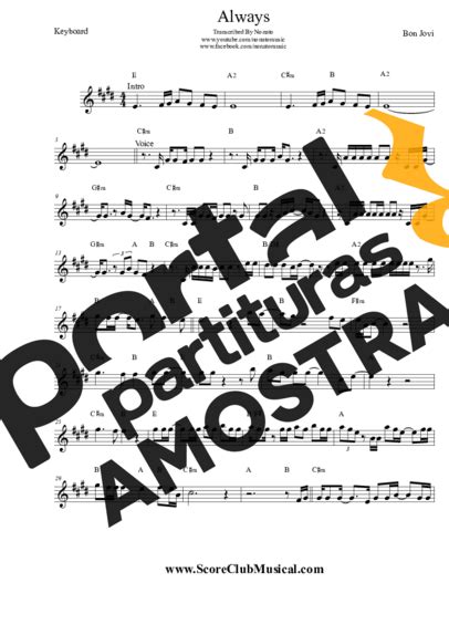 Find the best information and most relevant links on all topics related tothis domain may be for sale! Always - Bon Jovi - Partitura para Teclado