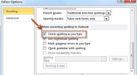 How To Turn On Off Check Spelling In Outlook