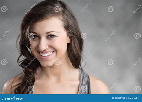 Happy Young Caucasian Woman Portrait Stock Photo Image Of Cheerful