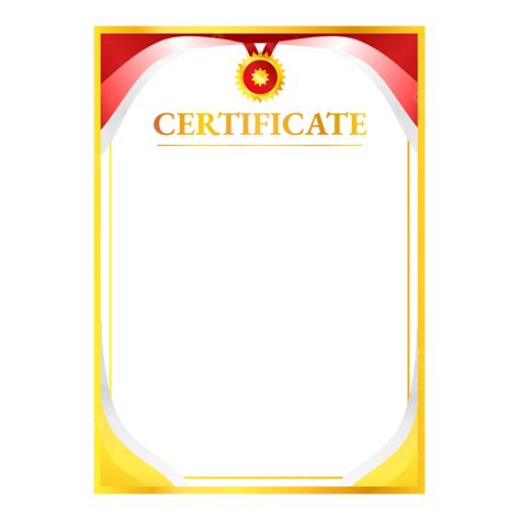 Red Golden Silver Graduation Certificate Border Portrait Vector