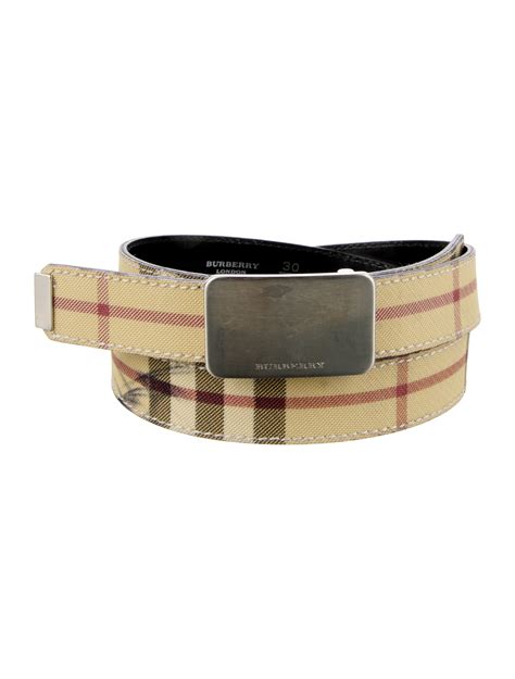 Burberry House Check Pattern Skinny Belt Neutrals Belts Accessories