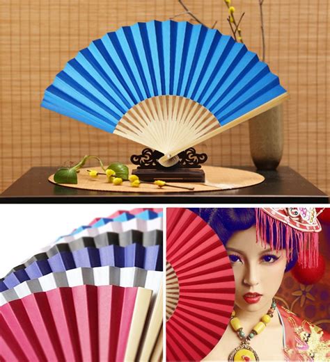 Vintage Chinese Hand Held Fans Silk Bamboo Folding Fans Handheld Folded Fan For Church Wedding