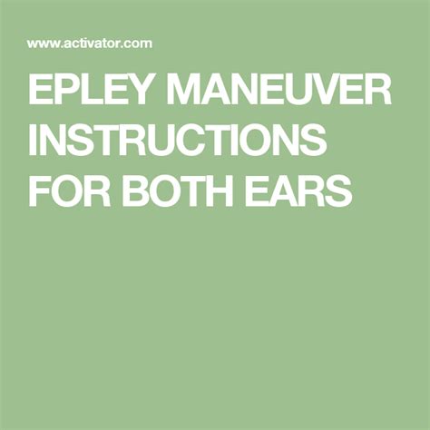 View Epley Maneuver Instructions Png