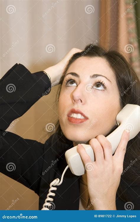 Frustrated Office Worker On Phone Stock Photo Image Of Caucasian