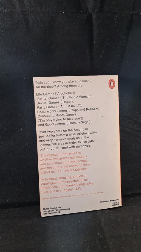 Eric Berne Games People Play Penguin Books 1974 Paperbacks