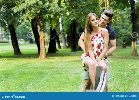 Happy Couple Loving Each Other Outdoors Stock Photo Image Of People