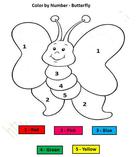 Environmental Science Preschool Color By Number Butterfly Color