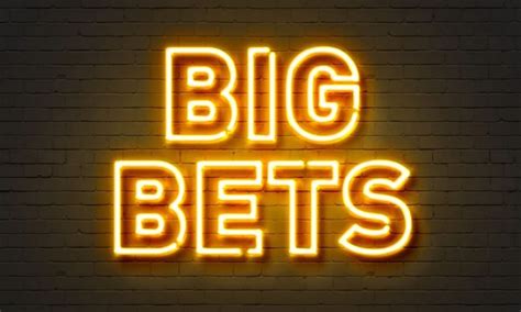 Big Bets Neon Sign On Brick Wall Background Back A Winner