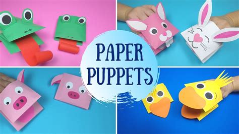 How To Make Paper Puppets 5 Easy Paper Puppets Youtube