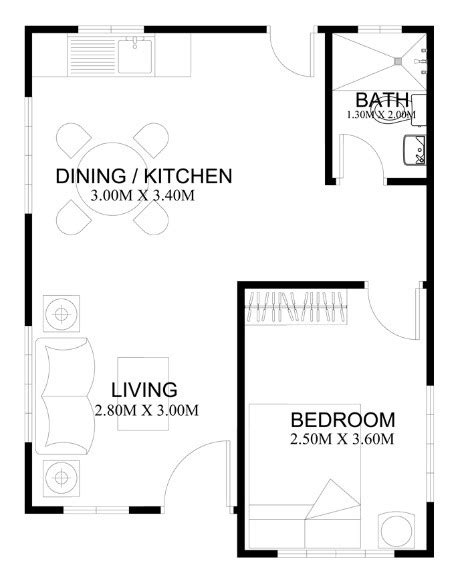 Stylish Bedroom Floor Plan With Dimensions Small House Plan With Size Picture House Floor