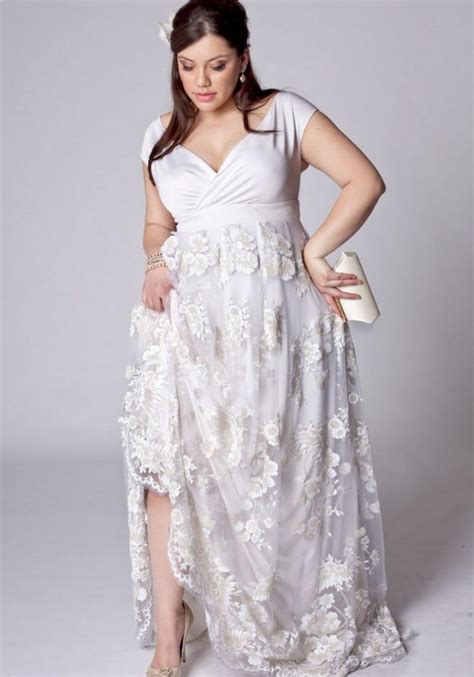 Plus Size White Chiffon Maxi Dress Pluslookeu Collection