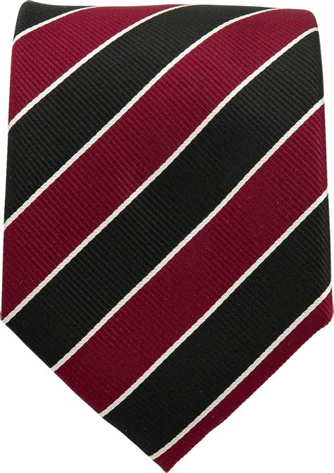 College Striped Ties For Men Woven Necktie Black W