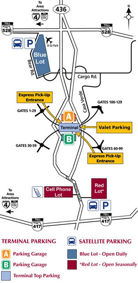 Airport Parking Map Orlando Airport Parking Map